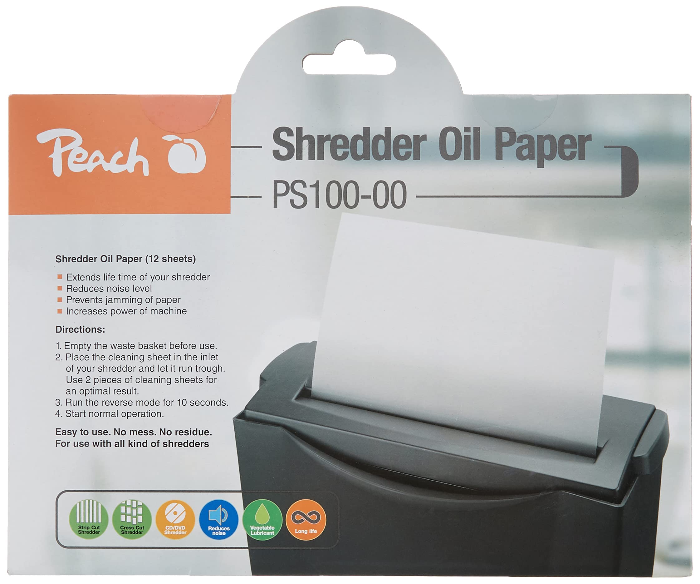 Peach PS100-00 Document Sh der Service Kit (Oil Paper) 12 envelopes - Red