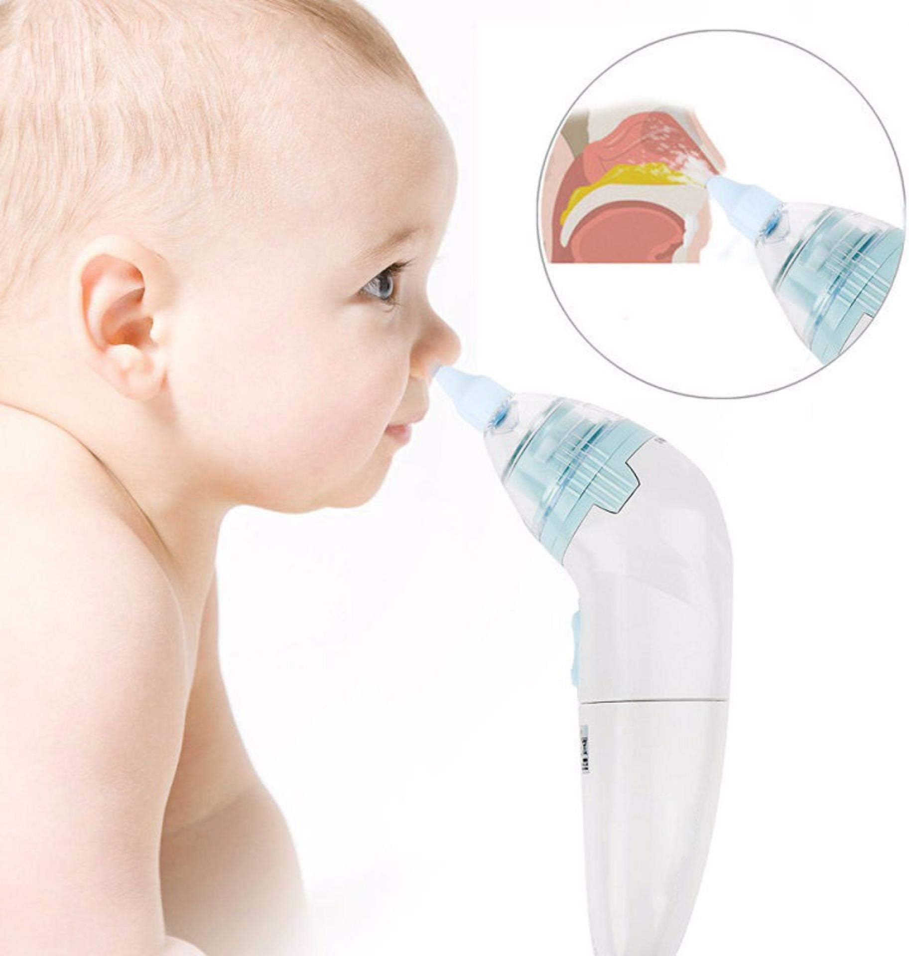 Kiddale Electric Baby Nose Cleaner(Snot Sucker) Infant Nasal Aspirator with Disposable Cups - Blue