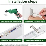 muzha 2 Packs LED Batten Light 5FT 50W 4000K 5000lm PC Body Low Profile view 5
