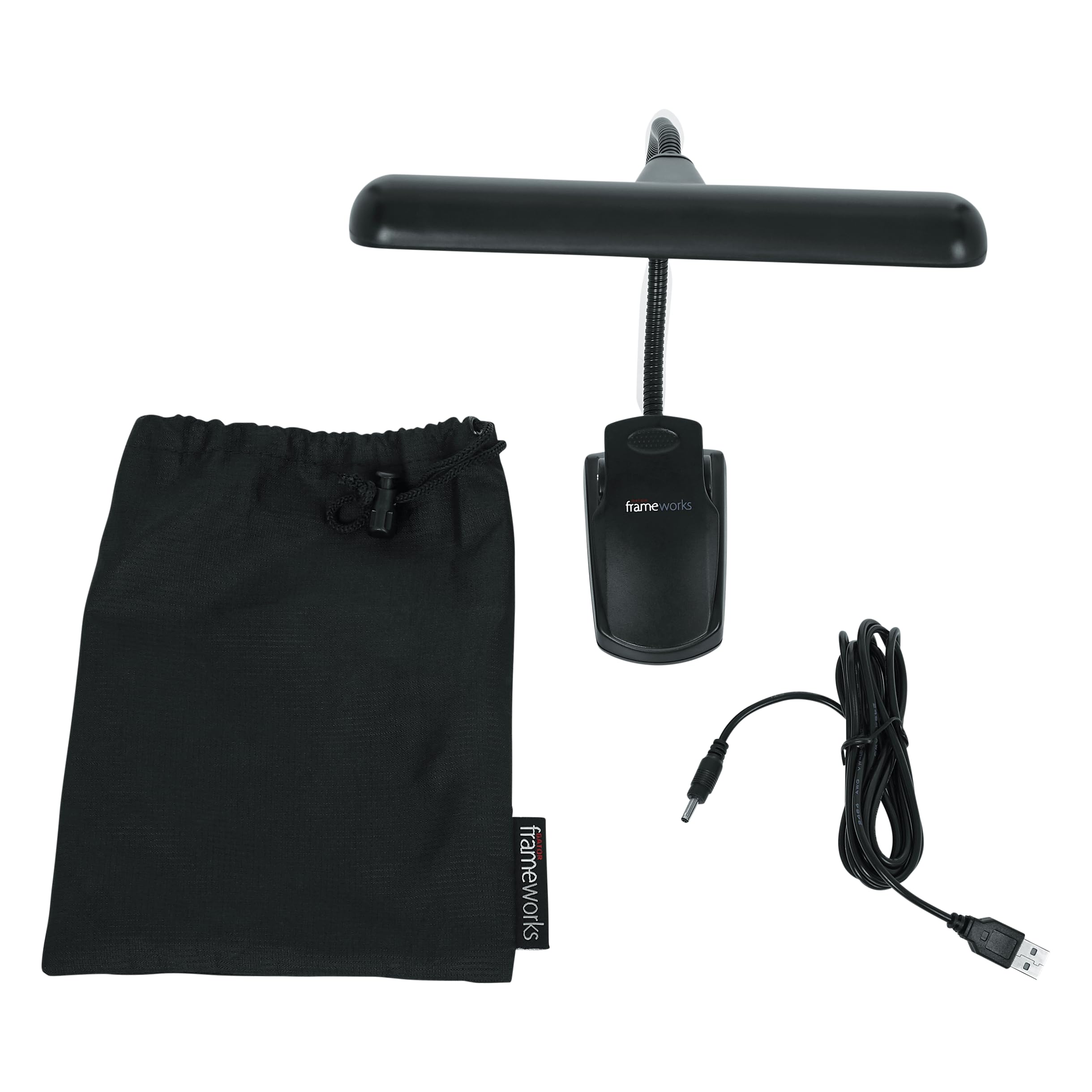 Gator Frameworks Music Stand Lamp Light with Adjustable Goose Neck, Red LED (GFWMUSLEDR)