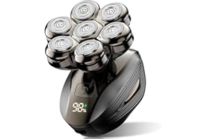 CYRUZI Head Shavers for Bald Men: Upgraded Detachable Head Shaver - IPX7 Waterproof Wet or Dry Electric Razor for Men - 7D LED Display Rechargeable Shaving Grooming Kit with Type-C Charge