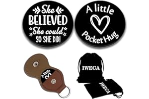 IWECA Double-Sided Pocket Hug Token Men Mens Stocking Stuffers for Women Token Coin Teen Boys Girls Fun Engraved with Leather