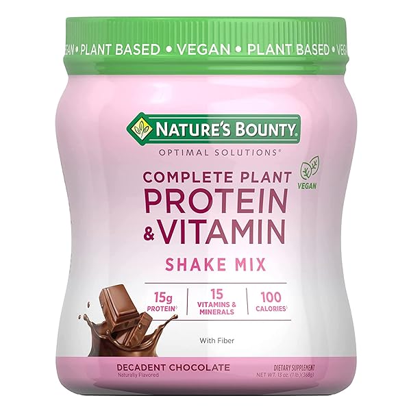 NB OS NATURE’S BOUNTY COMPLETE PLANT PROTEIN & VITAMIN SHAKE MIX, 12 SERVINGS