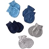 Butterblu Morgan 5-Pack Mitts 100% Organic Cotton No Scratch Mittens for Newborn Baby Boys & Girls, Sorbet, One Size