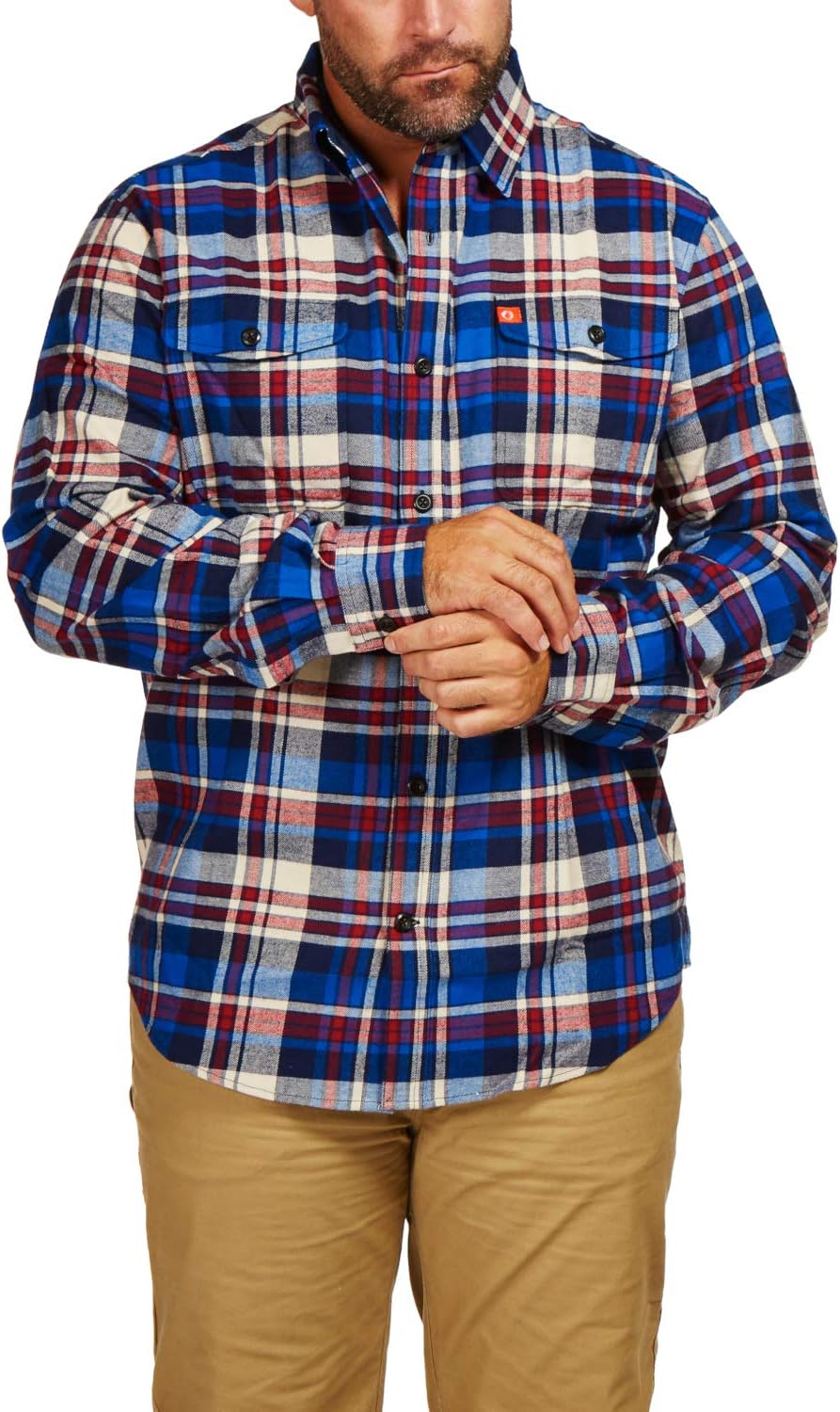 Men’s Long-Sleeve Flannel Shirt, Montana Cotton Button-Down Clothing/Apparel