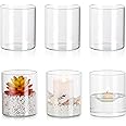 Glasseam Pillar Candle Holder Set 6, Portacandele Galleggianti Per Tealigh Votive Candles, Portacandele Di Vetro Hurricane Per Il Centro Di Nozze, Vasi Di Fiori Per La Decorazione Della Tavola