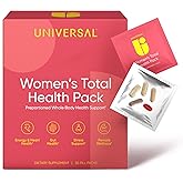 Women's Total Health Daily Vitamin Packs - All in One Multivitamin for Women, Essential Vitamins & Minerals for Energy, Stress, Digestion & Gut Health, Female Wellness Supplement, 30 Packets