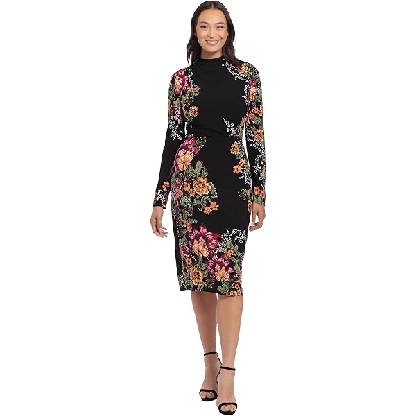 knee length dresses for ladies Alice + Olivia Delora Velvet Scoop Neck Midi Dress MSRP $395 main image 1