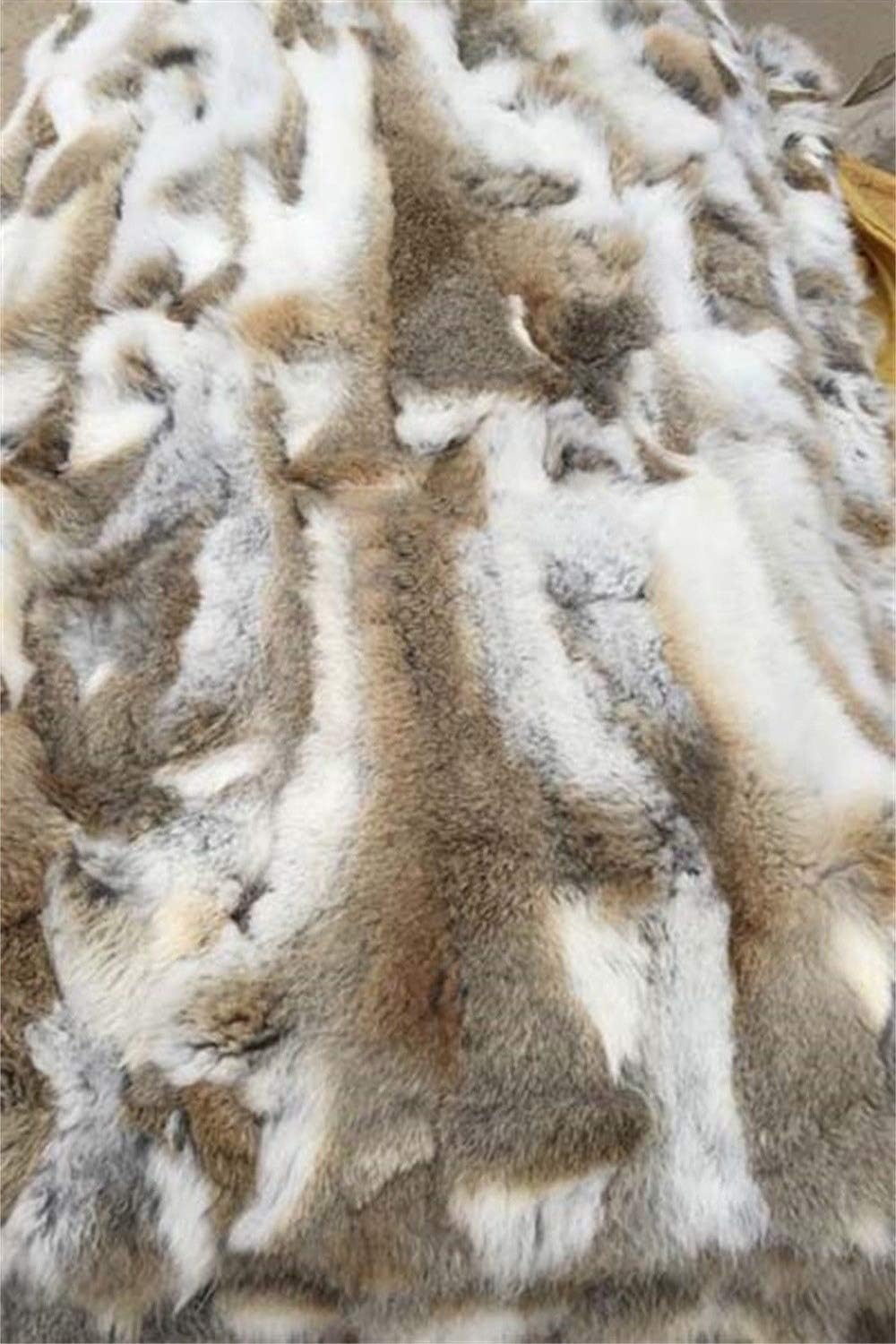 Soft Real Rabbit Fur Throw Blanket Rug