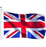 G128 United Kingdom UK Flag British Union Jack Flag Great Britain Flag British National Flag 3x5ft Printed Quality Polyester Brass Grommets Double Stitched