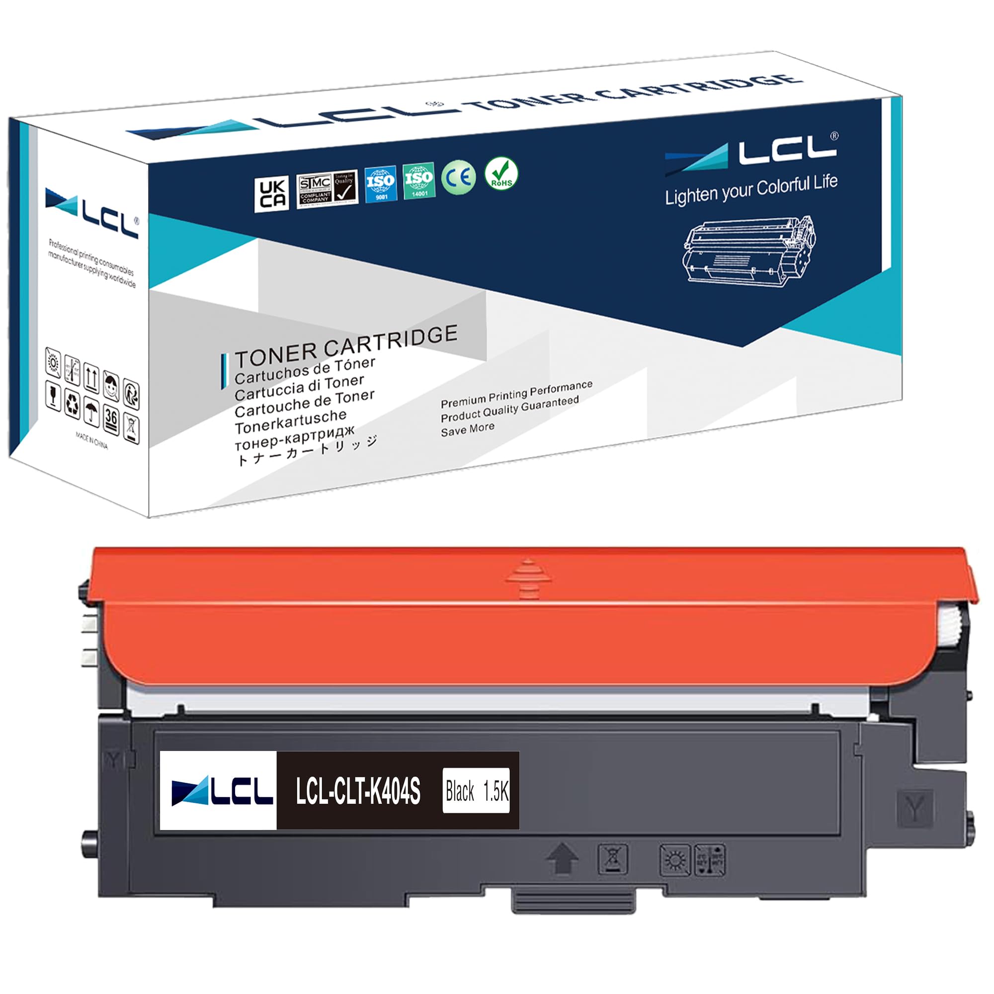 LCL K404S Black Toner Cartridge Replacement for Samsung 404S P404C CLT-404S CLT-K404S Replacement for Samsung Xpress SL C430W C430 C480W C480FW C480FN C480 C482W C483W C432W C433W C483W C483FW (1Pack)