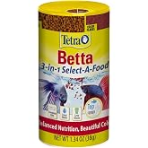 Tetra BettaMin Select-A-Food Variety Pack for Betta Fish, 1.34 oz | 3 Betta Fish Foods In 1 - Flakes, Freeze-Dried Shrimp &amp; Floating Pellets, Enhances Color &amp; Supports Digestion, Feed Daily