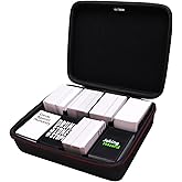 LTGEM Card Game Case Compatible with Cards Against Humanity/Magic The Gathering/UNO/Pokemen/Baseball/Football Cards 1800+, Trading Card Storage Box with 6 Dividers, Black(Case Only)