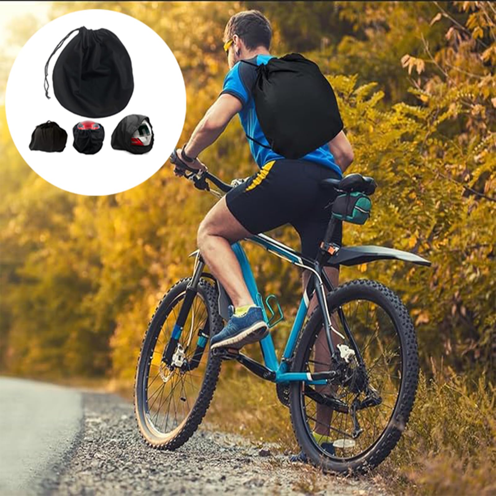 helmbeutel motorradhelm, helmbeutel fahrradhelm, Atmungsaktives Vlies mit Kordelzug Tasche für Motorradhelm, Fahrradhelme, Skihelme, Basketball Sport Gym Training 6