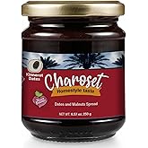 Charoset, Date &amp; Walnut Spread, 8.57oz | Kosher for Passover | Traditional Charoses | Kinneret Dates