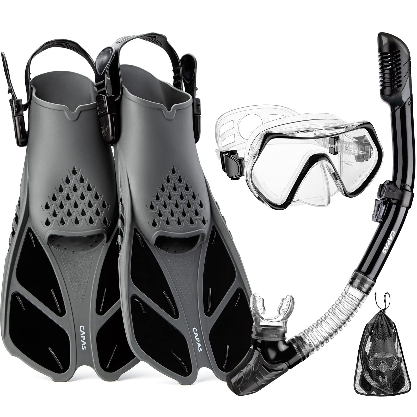 Mua CAPAS Snorkel Mask Fins Set, Travel Size Snorkeling Gear for Adults