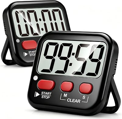 Antonki 2 Pack Digital Kitchen Timers Magnetic Countdown Wait 99:59