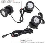NATPOW Solar Pond Lights 3 Lamps 18 LEDs IP68 Underwater Spotlight view 6