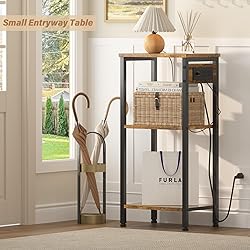 Asgolion Tall End Table with Charging Station, 3