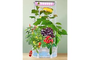 E SUPEREGROW Hydroponics Growing System kit with Trellis,Smart Hydroponic Gardening System with LED Grow Light, Indoor Hydroponic Garden Herb Grow Kit for Short Tomato,Pepper,Cucumber (6200LC)