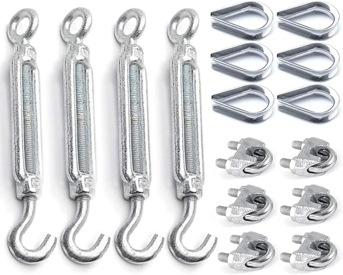 6 Tenditori In Acciaio Inox M6 Con Gancio E Occhiello - Per Funi, Cavi E Stendibiancheria - Foto 9