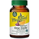 MegaFood Womens Multivitamin One Daily - Multivitamin for Women - Vitamin C, Vitamin D, Iron & B Vitamins - Bone, Energy Metabolism & Immune Support - Vegetarian, GlutenFree - 30 Tablets, 30 Servings