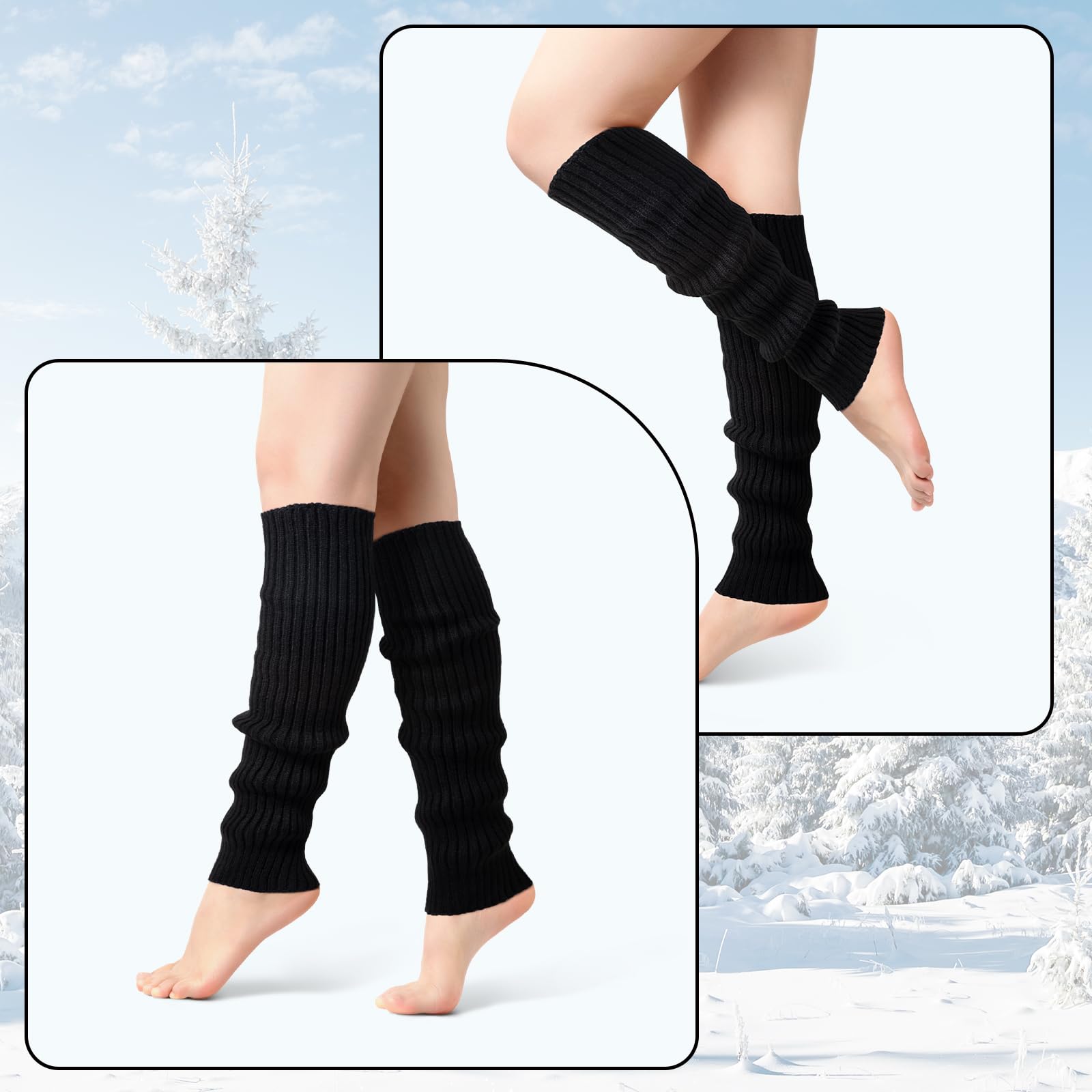 Passionbility Leg Warmers for Women - Leg Warmers 80s Ribbed Knitted Long Socks for Party Sports