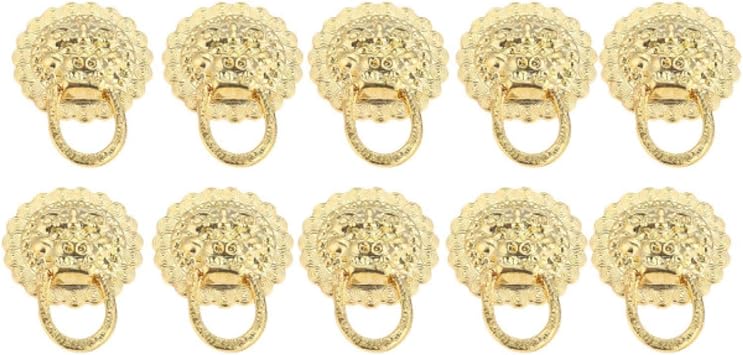 20 piezas oro antiguo Niture manija Vintage cabeza de león tiradores de