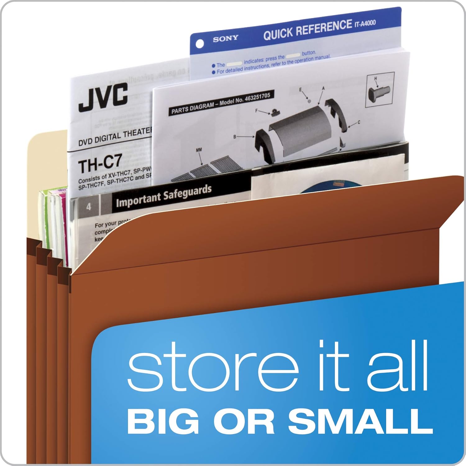 Pendaflex Expanding File Pockets, Letter Size, 5.25" Expansion, Reinforced with DuPont Tyvek Material, Letter Size, Redrope, 10 Per Box (1534G-OX) : Expanding File Jackets And Pockets : Office Products