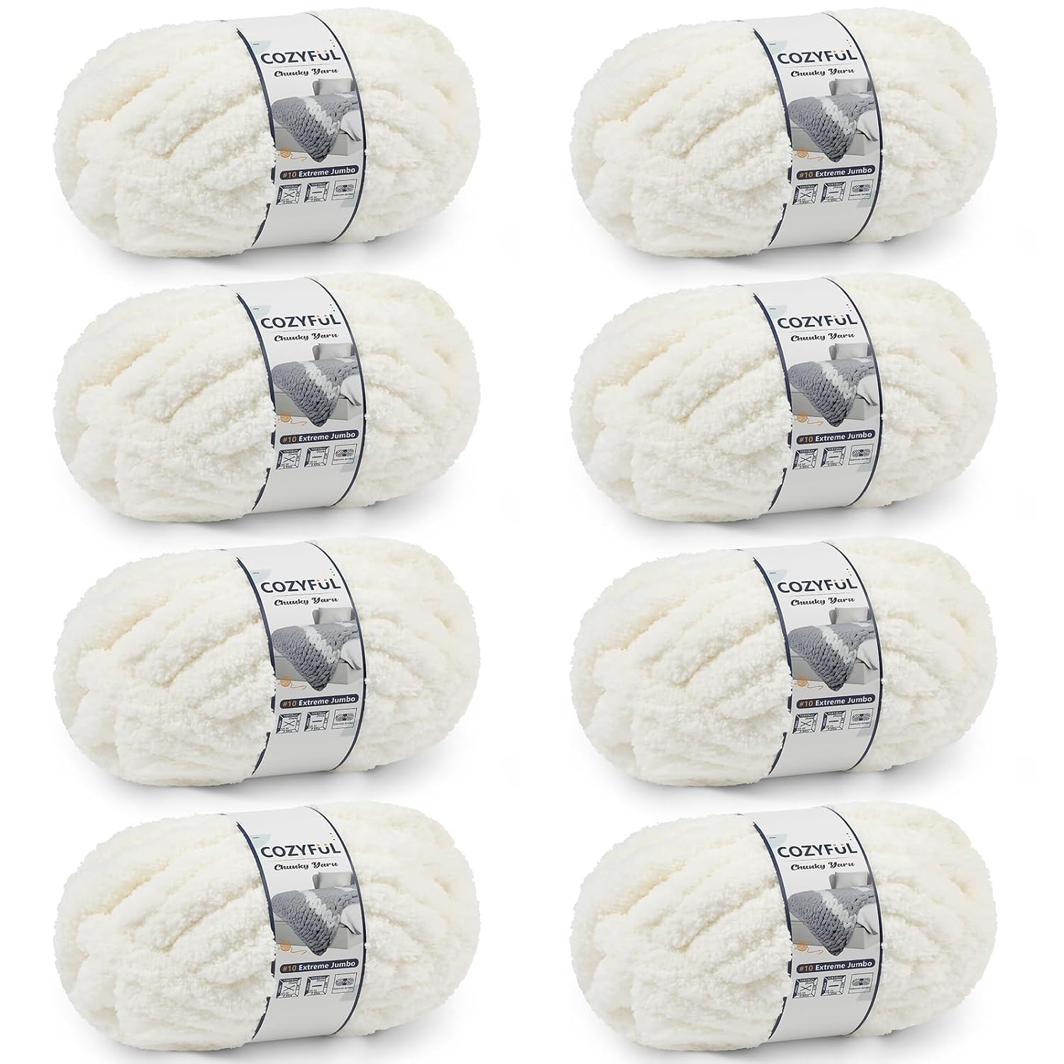 Cozyful Chunky Chenille Yarn, Cream
