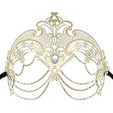 Thmyo Women's Masquerade Laser Cut Metal Venetian Pretty Halloween Costume Mask