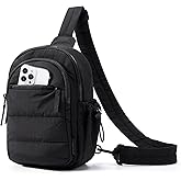BAGSMART Small Sling Bag for Women, Puffer Crossbody Bag Purses Hobo Handbag Fanny Packs for Travel Hiking