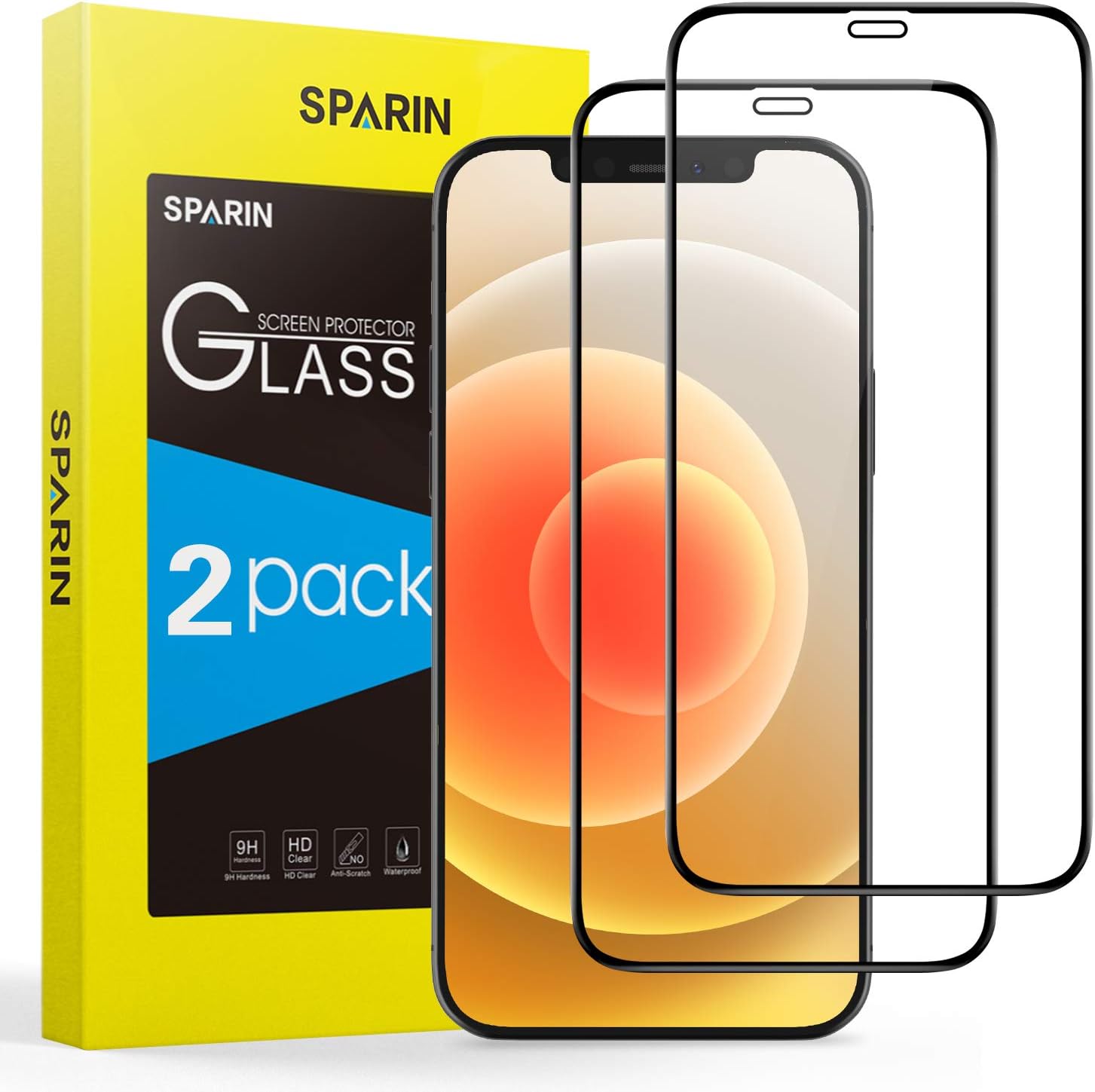 Protection écran Verre Trempé Pour IPhone 12 / 12 Pro Noir - Intégrale, Neuve, Emballage D'origine