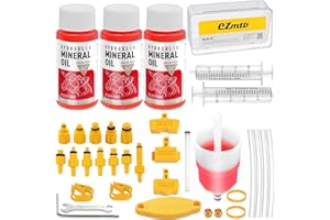 Brake Bleed Kit for Shimano, TEKTRO, TRP Hydraulic Disc Brakes, Brake Fluid Bleeder Kit with180ML Mineral Oil Brake Fluid for
