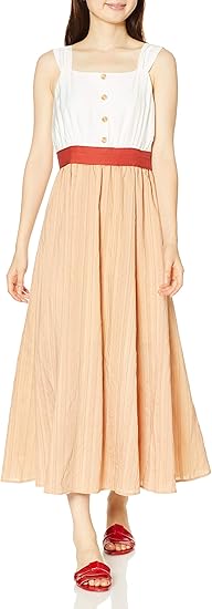 Amazon Co Jp ダズリン ワンピース ｓ シャーベットストライプコンビワンピース レディース オフホワイト 日本 M 日本サイズm相当 服 ファッション小物