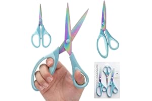 Craft Scissors 3 Pcs Set All Purpose Scissor Set with Sharp Blades, Comfort Grip, Ideal Scissors Set for Home, Sewing, Office