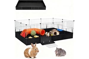 SNAAT Guinea Pig Cages DIY Small Animal Playpen with Waterproof Liner, Expandable Cage for Guinea Pigs, Metal Wire Yard Fence Rabbit Cage