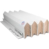 IDL Packaging Cardboard Edge Protector 2" X 2" X 24", Pack of 100 - V-Board Reinforced Cardboard Corners for Shipping - White Kraft Corner Protectors for Pallets