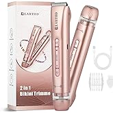 LARTHD 2 in 1 Women Electric Shaver Dual Head Bikini Trimmer for Women IPX7 Waterproof Wet & Dry Use Body Hair Trimmer and Facial Hair Remover for Bikini Underarm Leg Arm Body Face