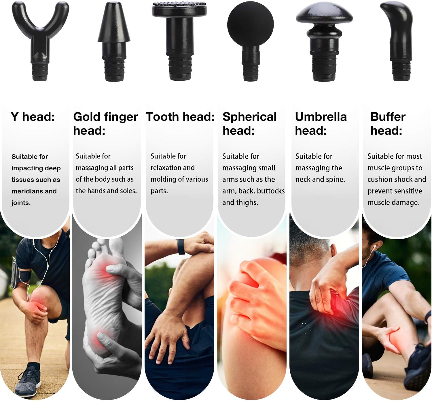 Muscle Massage Gun, 20 Speeds Deep Tissue Percussion Massager Gun for Deep Relaxation, Cordless Handheld Electric Body Massage Device for Neck and Back Foot Leg Muscle,Carry Case & 6 Heads Included: Health & Personal Care