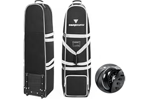 DAREKUKU Golf Travel Bag with Wheels, Lightweight & Portable Golf Club Travel Cover Perfect for Airlines, 4 Large Pockets,1200D Heavy Duty Oxford Wear-Resistant, Soft-Sided Foldable for Easy Storage