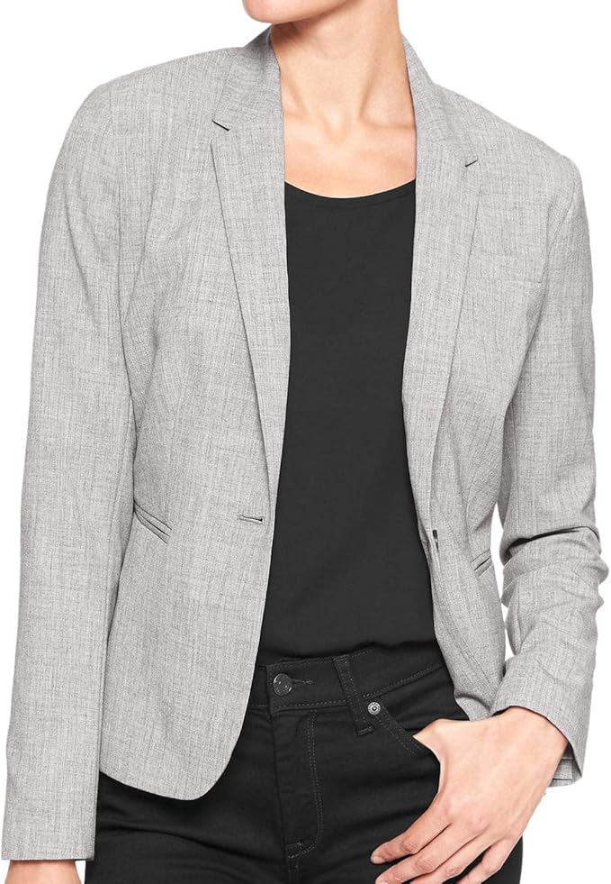 Banana Republic Women's Washable Grey OneButton Blazer at Amazon Women’s Clothing store