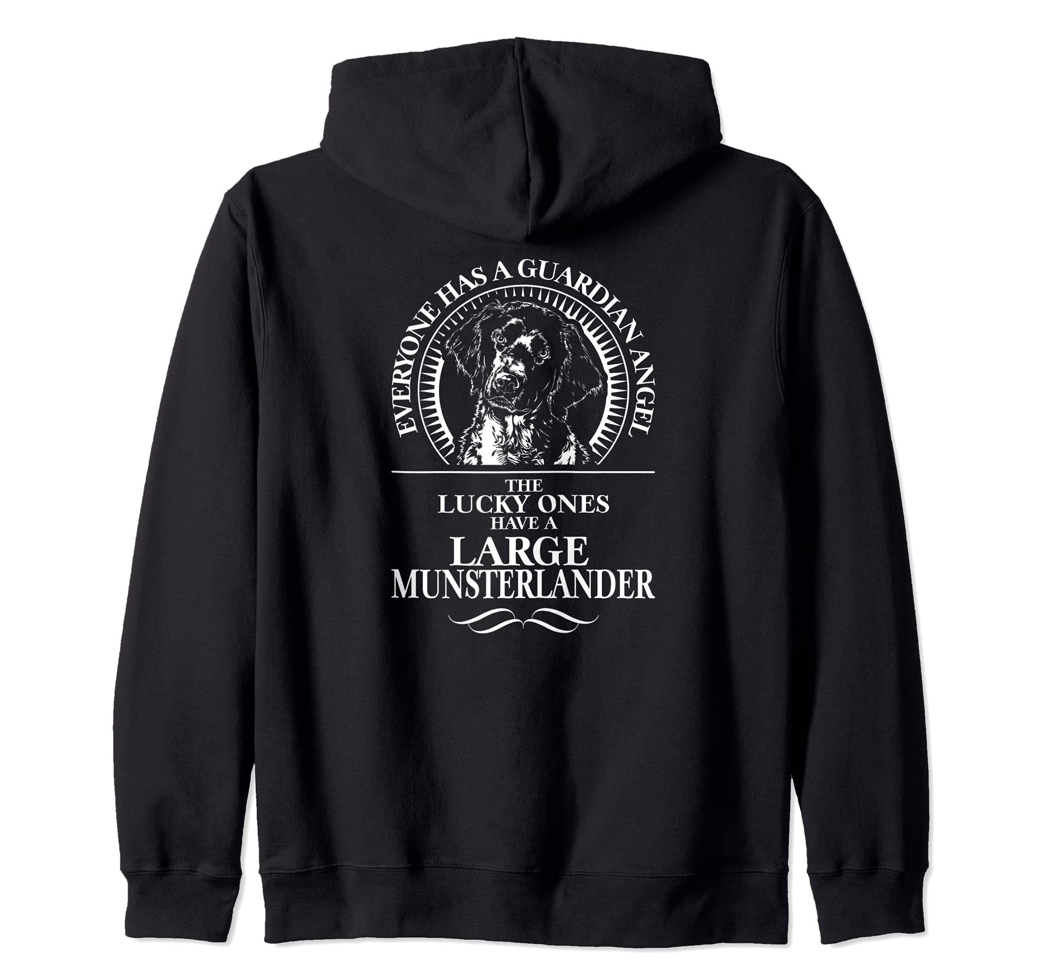 Proud Large Munsterlander Guardian Angel dog saying Zip Hoodie