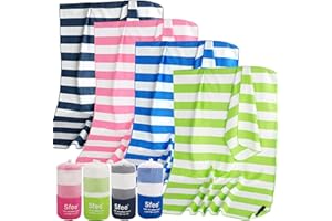 Sfee 2 Pack Microfiber Oversized Beach Towel, Quick Dry Towel Travel Towel Camping Towel Super Absorbent Compact Lightweight Sports Towel Gym Towel for Beach,Gym, Hiking, Pool, Backpacking, Bath, Yoga