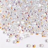 3000 Pieces SS12 3mm Flatback Rhinestones AB Clear Round Gems Crystals for Nail Art DIY Crafts Clothes Shoes Bags （Transparent AB）