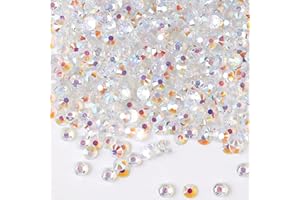 KDKYY 3000 Pieces SS12 3mm Flatback Rhinestones AB Clear Round Gems Crystals for Nail Art DIY Crafts Clothes Shoes Bags （Transparent AB）