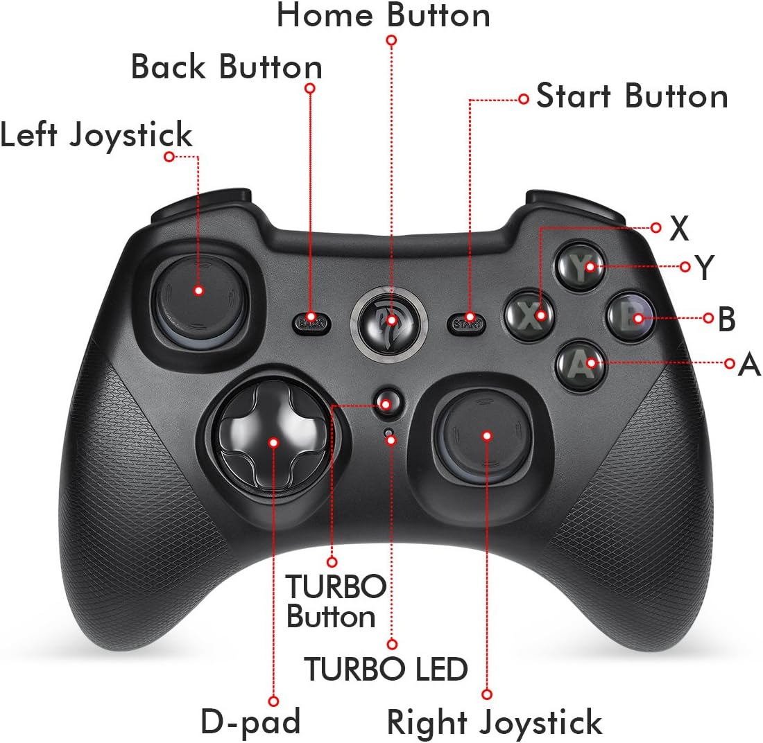 EasySMX Wireless Game Joystick Controller, 2.4G Wireless Gamepad Joystick PC, Dual Vibration, 8 Hours of Playing for PC/Android Phones, Tablets, TV Box: Computers & Accessories