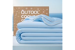 QUTOOL® Cooling Blankets for Hot Sleepers Summer Comforter for Night Sweats Full/Queen Size, Double-Sided Cold Blanket Q-Max>0.4 Tech, All-Season Bedding Lightweight Breathable Comforter Blue 90"x90"