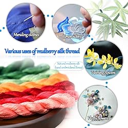 MINGGUXIUYI Natural Silk Thread – 6 Green