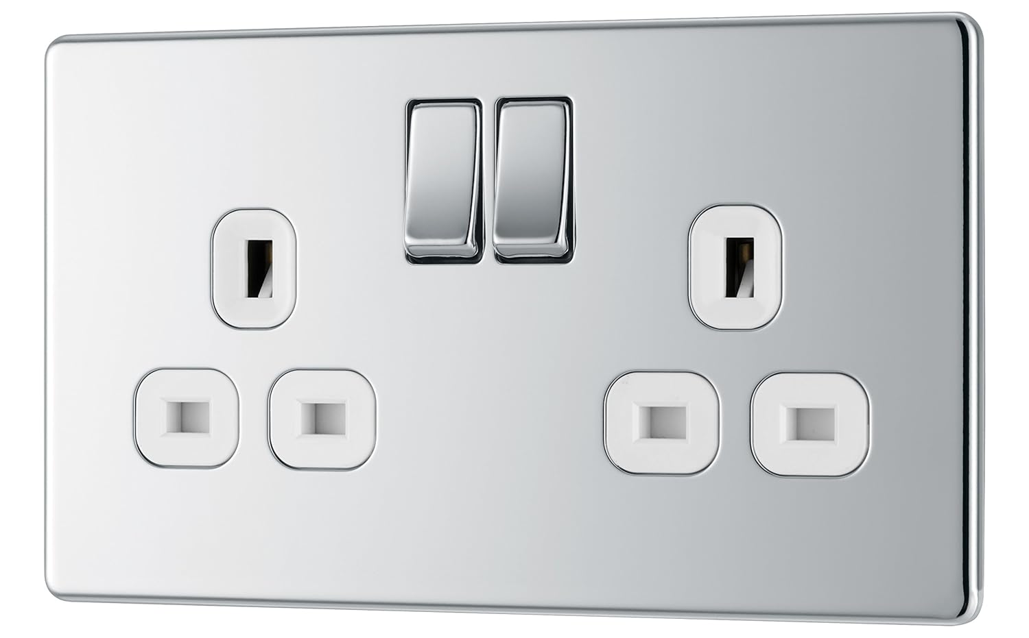 BGNexusFlatPlate Screwless Flat Plate Double 13A Plug Socket
